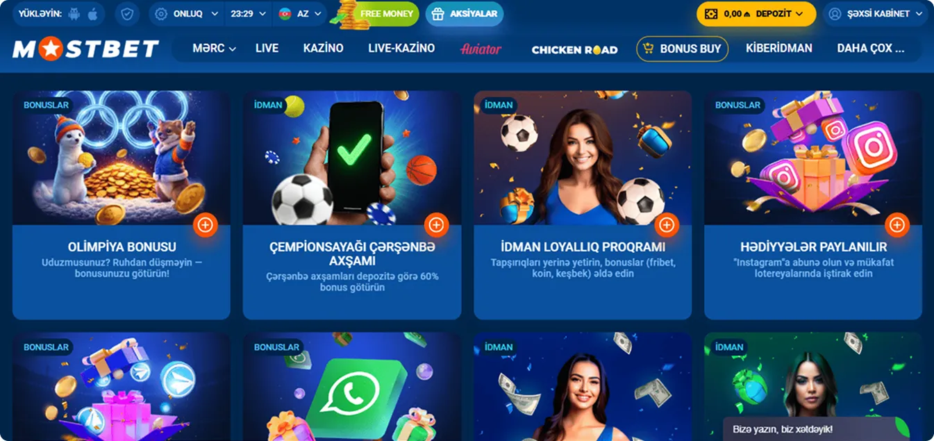Bonuslar və pulsuz mərclər