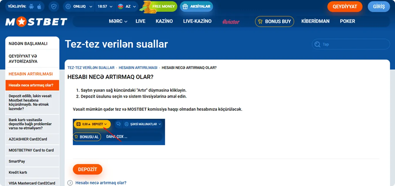 Hesabınızı necə doldurmaq olar