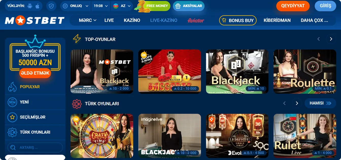Mostbet canlı kazino