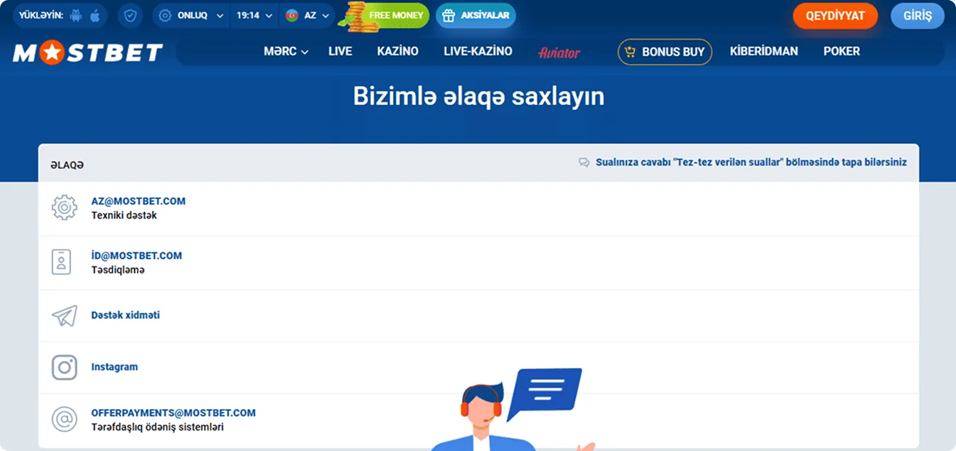 24/7 müştəri dəstəyi və oyunçu dəstəyi
