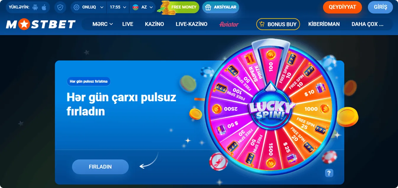 Mostbet pulsuz pul