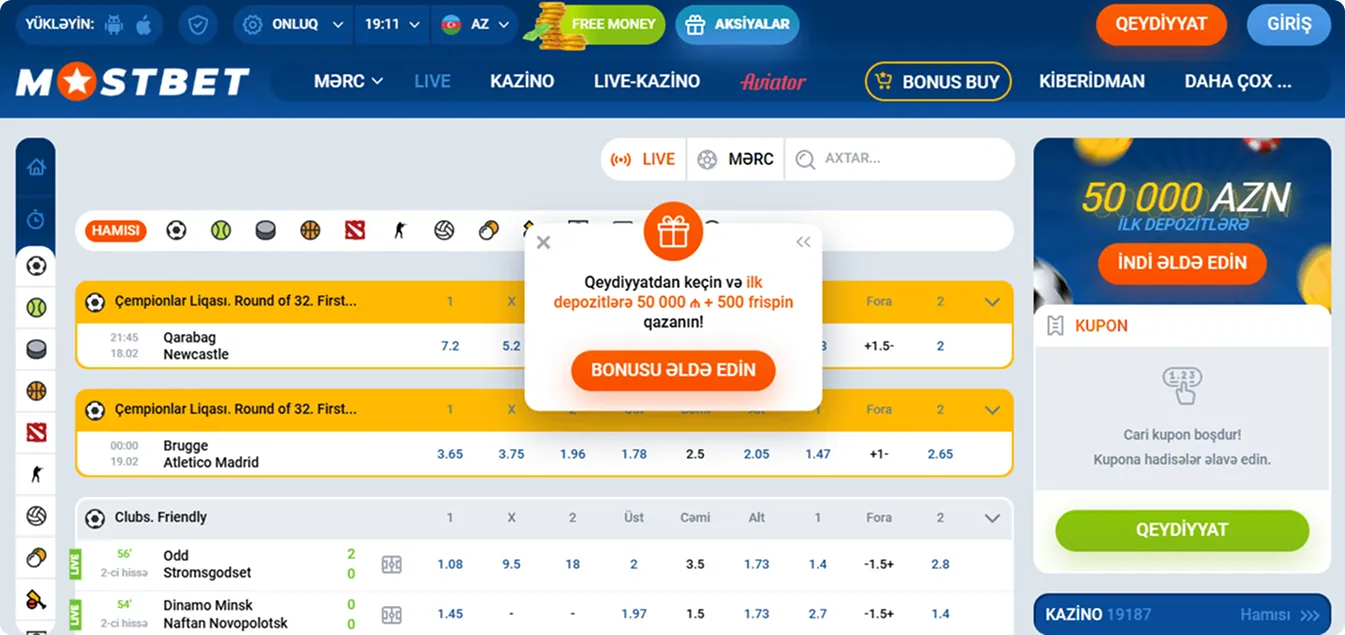 İdman mərc növləri və eSports