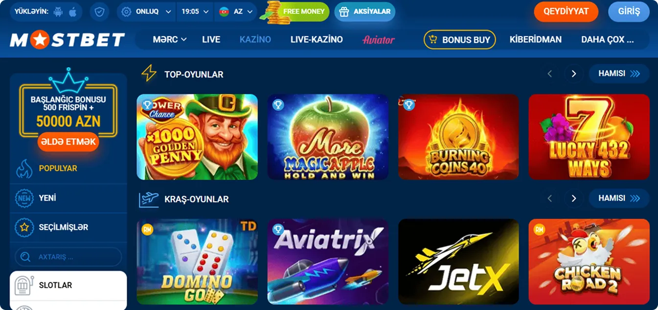 Mostbet Kazino Onlayn Oyunları
