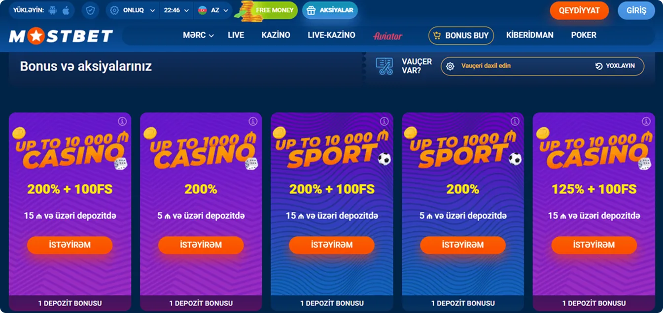 Mostbet Qeydiyyatından Sonra Mövcud Bonuslar